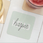 Posavasos Cuadrado De Papel Moderno Pastel Mint Hello Y You Name<br><div class="desc">Moderno Pastel Mint Hello Y You Name</div>