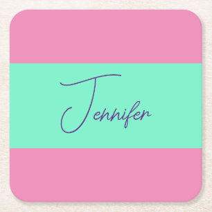 Posavasos Cuadrado De Papel Moderno y Minimalista de moda Plata Color sencillo