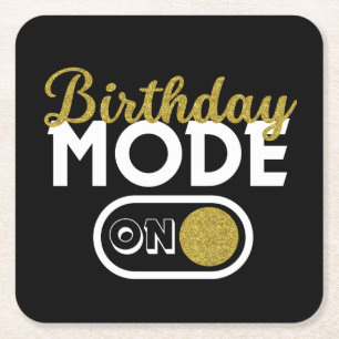 Posavasos Cuadrado De Papel Modo Cumpleaños activado