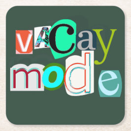 Posavasos Cuadrado De Papel Modo retro de vacaciones