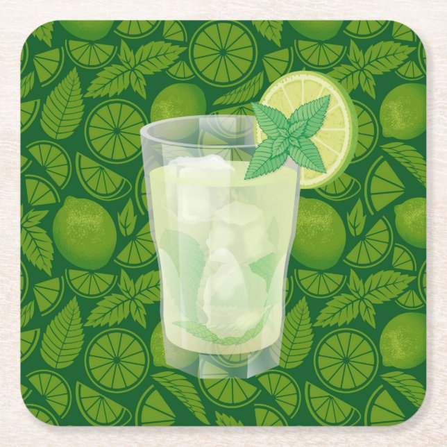 Posavasos Cuadrado De Papel Mojito (Anverso)