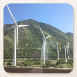 Posavasos Cuadrado De Papel Molino de viento