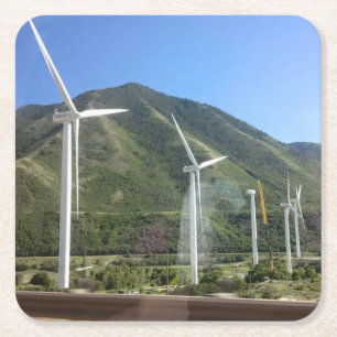 Posavasos Cuadrado De Papel Molino de viento