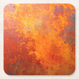 Posavasos Cuadrado De Papel Molten Rust Patina