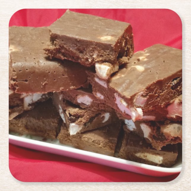 Posavasos Cuadrado De Papel momcherrymarshmallowfudge (Anverso)