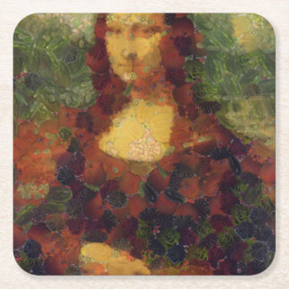 Posavasos Cuadrado De Papel Mona Lisa Lettuce Bella Artes Vegan Spoof