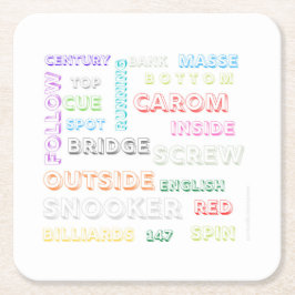 Posavasos Cuadrado De Papel Monasterio con temática de Snooker