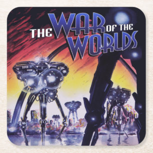 Posavasos Cuadrado De Papel Monasterio de papel de la Guerra de los Mundos