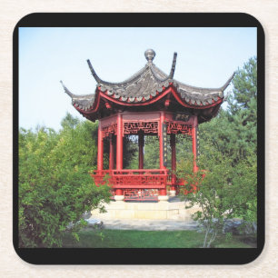 Posavasos Cuadrado De Papel Monasterio de teatros de China