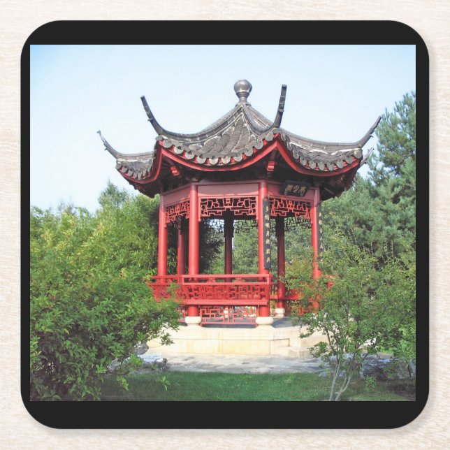 Posavasos Cuadrado De Papel Monasterio de teatros de China (Anverso)