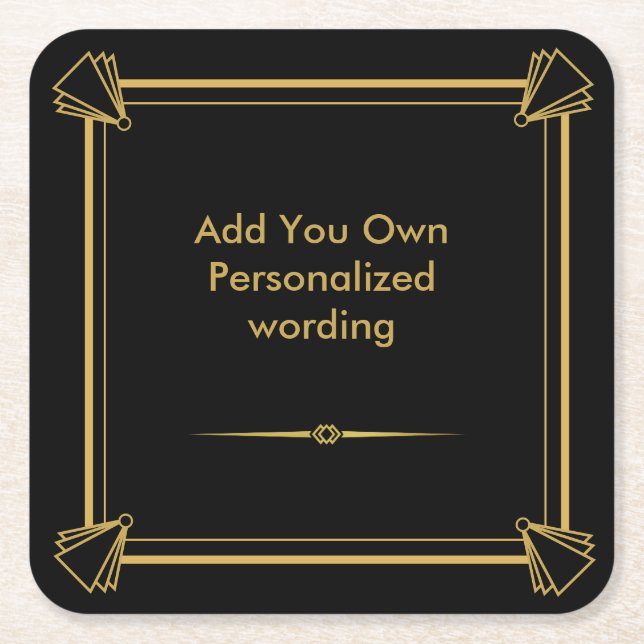 Posavasos Cuadrado De Papel Monasterio personalizado estilo Art Deco 1920 (Anverso)