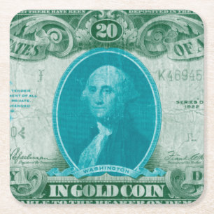 Posavasos Cuadrado De Papel Moneda moderna V