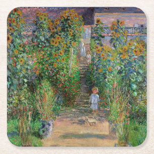 Posavasos Cuadrado De Papel Monet Garden Vetheuil Impresionim Pintura
