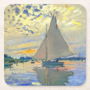Posavasos Cuadrado De Papel Monet Sailboat en Le Petit-Gennevilliers