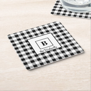 Posavasos Cuadrado De Papel Mono Clásico Vintage de Cuadro de Búfalo Blanco Ne