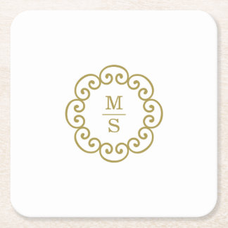 Posavasos Cuadrado De Papel Monograma