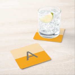 Posavasos Cuadrado De Papel Monograma amarillo ocaso Daffodil