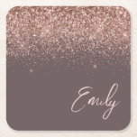 Posavasos Cuadrado De Papel Monograma de Terracotta Rosa Oro Rubor Purpurina r<br><div class="desc">Frascos de papel de Monograma de la escritura del Purpurina Terracotta Sparkle. Esto hace que la graduación perfecta, el cumpleaños, el boda, la ducha de novia, el aniversario, la ducha de bebé o la fiesta de soltera sea un regalo para alguien que ama el lujo glam y los estilos de...</div>