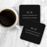 Posavasos Cuadrado De Papel Monograma minimalista o Agregar logotipo Negra<br><div class="desc">Modernas Astillas Minimalistas De Papel. Blanco y negro o elige tus colores personalizados. Perfecto para pequeñas empresas, marcas de empresas, comedores, panaderías, cafés, restaurantes y más. Fácil de personalizar con sus iniciales de monograma, nombre comercial e información, título de trabajo, lema o incluso añadir su logotipo o diseño de marca...</div>