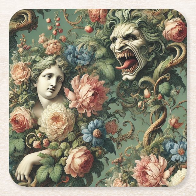 Posavasos Cuadrado De Papel Monstres au Paradis – Gothic Victorian (Anverso)