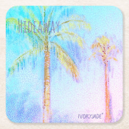 Posavasos Cuadrado De Papel Monstruo de árbol de palma