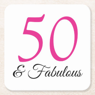 Posavasos Cuadrado De Papel Monstruo de fiesta de 50 años