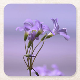 Posavasos Cuadrado De Papel Monstruo de flores moradas