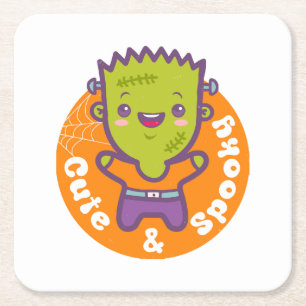 Posavasos Cuadrado De Papel Monstruo de Frankenstein