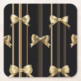 Posavasos Cuadrado De Papel Monstruo de la elegancia del arco dorado