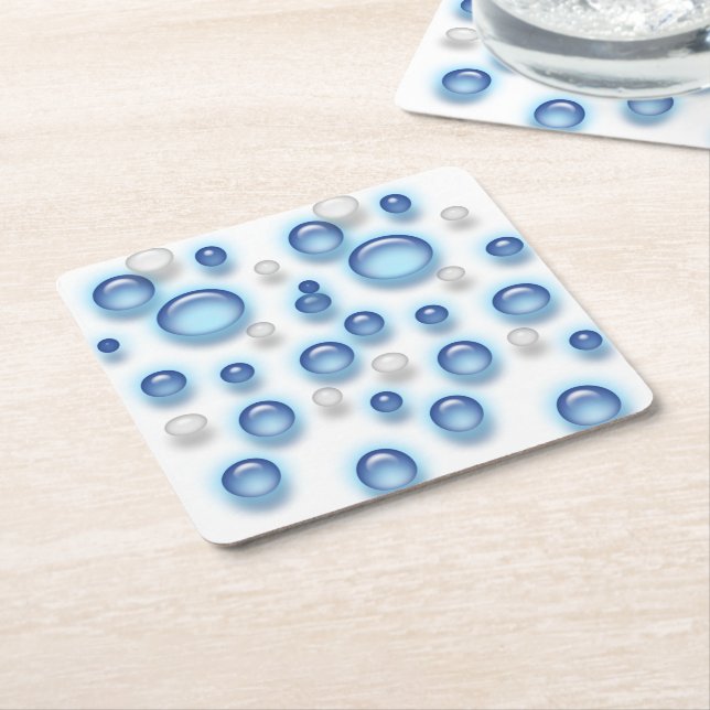 Posavasos Cuadrado De Papel Monstruo de papel - Burbujas (En perspectiva)