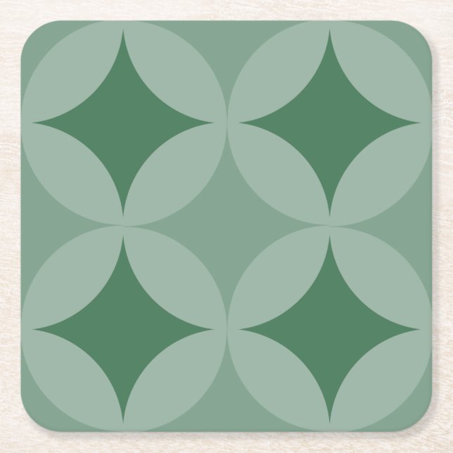 Posavasos Cuadrado De Papel Monstruo de papel - Círculos y diamantes (Anverso)