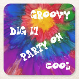 Posavasos Cuadrado De Papel Monstruo de papel colorido de estilo de los años 6