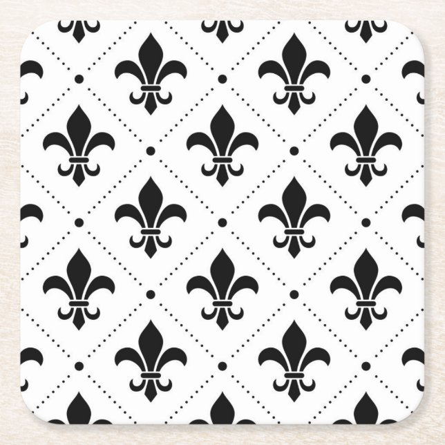 Posavasos Cuadrado De Papel Monstruo de papel con adorno tradicional de Lily R (Anverso)