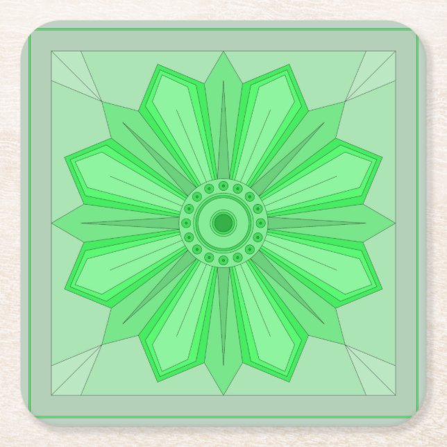 Posavasos Cuadrado De Papel Monstruo de papel con arte (Anverso)