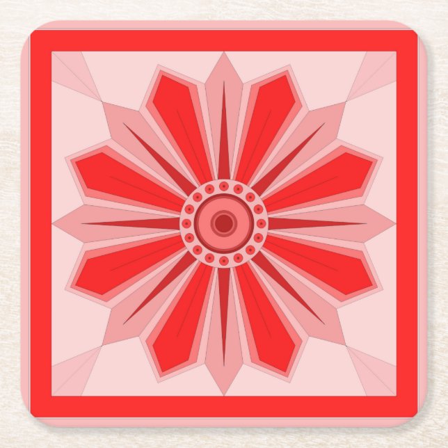 Posavasos Cuadrado De Papel Monstruo de papel con arte (Anverso)