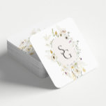 Posavasos Cuadrado De Papel Monstruo de papel cuadrado Boda botánico<br><div class="desc">Estas tiras de papel cuadrado personalizado de la colección Grayson presentan flores dibujadas a mano en tonos marfil, verde salvia y oro alrededor de las iniciales de la pareja. Personalízalo con tus datos fácil y rápidamente. Simplemente pulse el botón "personalizar" para reorganizar y formatear el estilo y la ubicación del...</div>