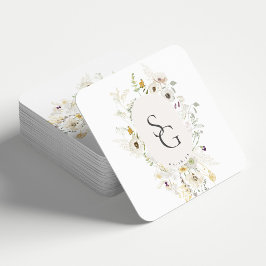 Posavasos Cuadrado De Papel Monstruo de papel cuadrado Boda botánico