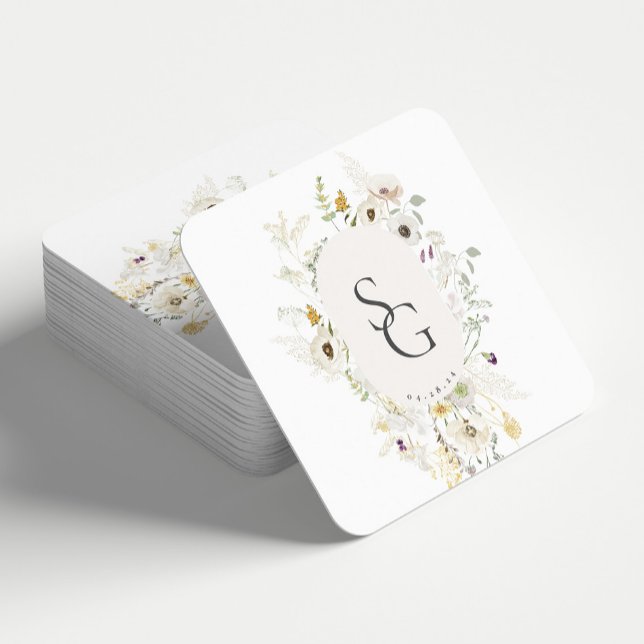 Posavasos Cuadrado De Papel Monstruo de papel cuadrado Boda botánico (Subido por el creador)
