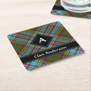 Posavasos Cuadrado De Papel Monstruo de papel cuadrado de Clan Anderson Tartan