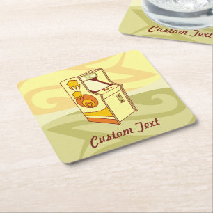 Posavasos Cuadrado De Papel Monstruo de papel cuadrado de consola de juegos de