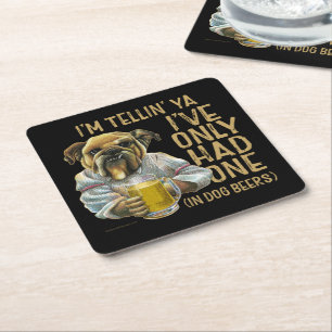 Posavasos Cuadrado De Papel Monstruo de papel cuadrado de las cervezas de perr