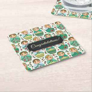 Posavasos Cuadrado De Papel Monstruo de papel cuadrado de personalizable Matre