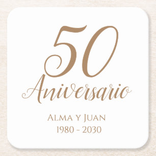 Posavasos Cuadrado De Papel Monstruo de papel de 50 aniversario en España