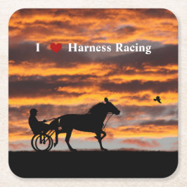 Posavasos Cuadrado De Papel Monstruo de papel de caballo de carreras estándar