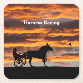 Posavasos Cuadrado De Papel Monstruo de papel de caballo de carreras estándar