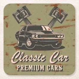 Posavasos Cuadrado De Papel Monstruo de papel de diseño de ramas calientes