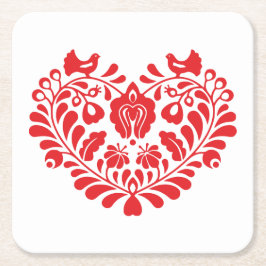 Posavasos Cuadrado De Papel Monstruo de papel de ornamento folclórico tradicio