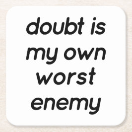 Posavasos Cuadrado De Papel Monstruo de papel dudoso