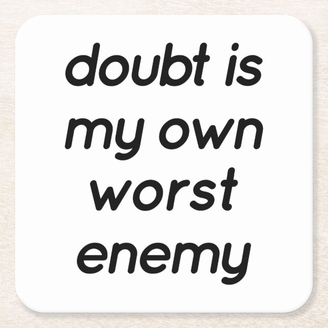 Posavasos Cuadrado De Papel Monstruo de papel dudoso (Anverso)