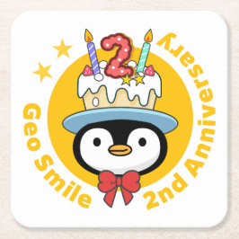 Posavasos Cuadrado De Papel Monstruo de papel GeoSmile